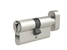 Vložka bezpečnostní FAB 2.02/DNm 30+40, 3 klíče nikl matný kovový knoflík