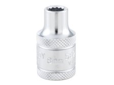 Hlavice nástrčná 12-hranná 1/2" metrická 9 mm