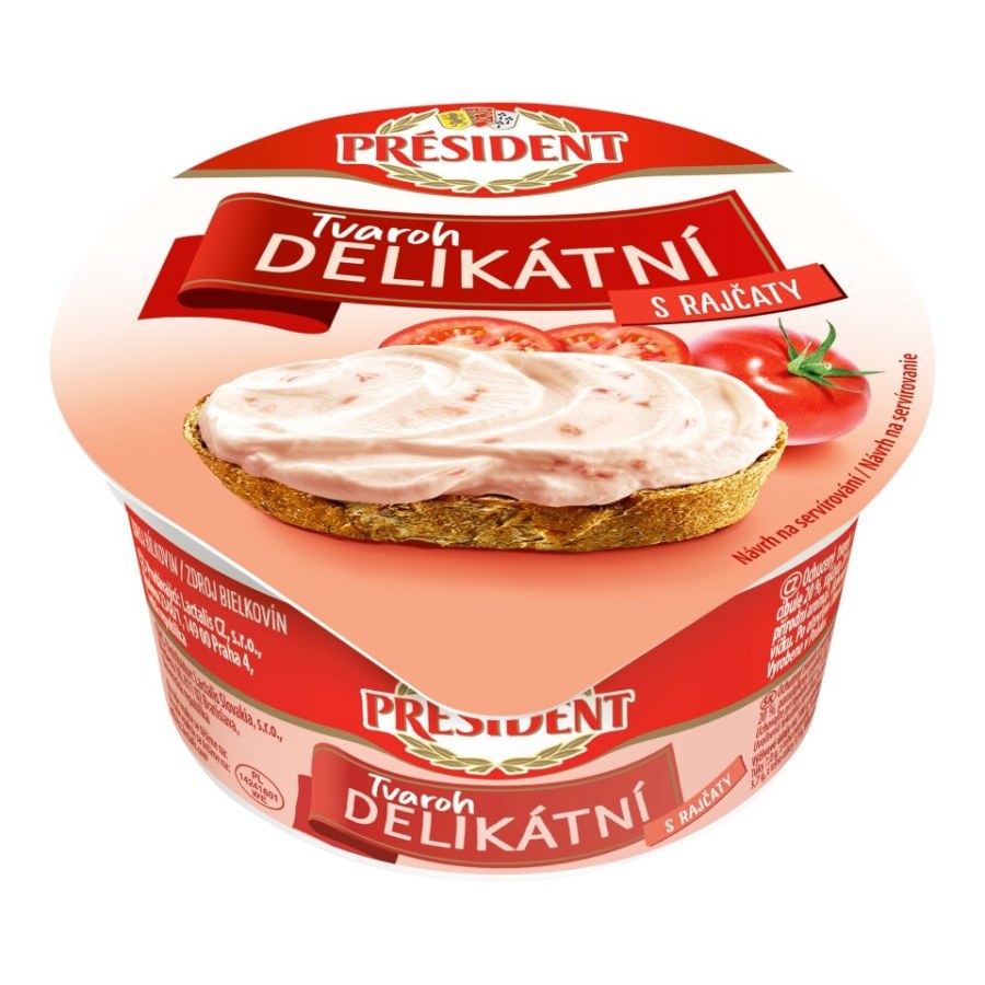 Tvaroh PRÉSIDENT delikátní, rajče 125 g Tvaroh PRÉSIDENT delikátní, rajče 125 g - Delikatesy, dárky Ostatní delikatesy
