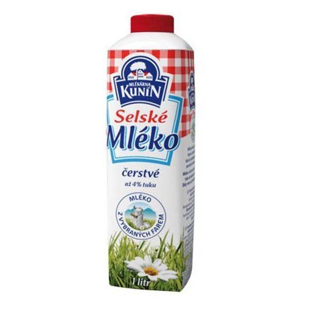 Mléko selské čerstvé 3,8% KUNÍN - Delikatesy, dárky Ostatní