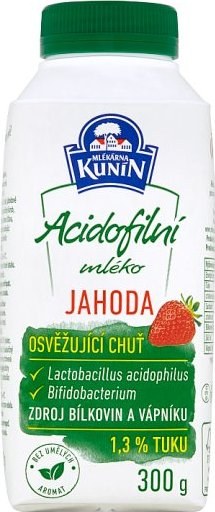 Mléko acidofilní jahoda 300 g KUNÍN - Delikatesy, dárky Ostatní
