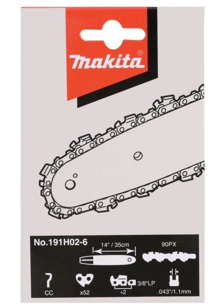 Řetěz pilový 35 cm 1,1 mm .043" 3/8"LP 52čl. (191H02-6) Makita - Brusivo, vrtáky, závitořezy, kartáče Brusné a řezací materiály Listy, pásy pilové