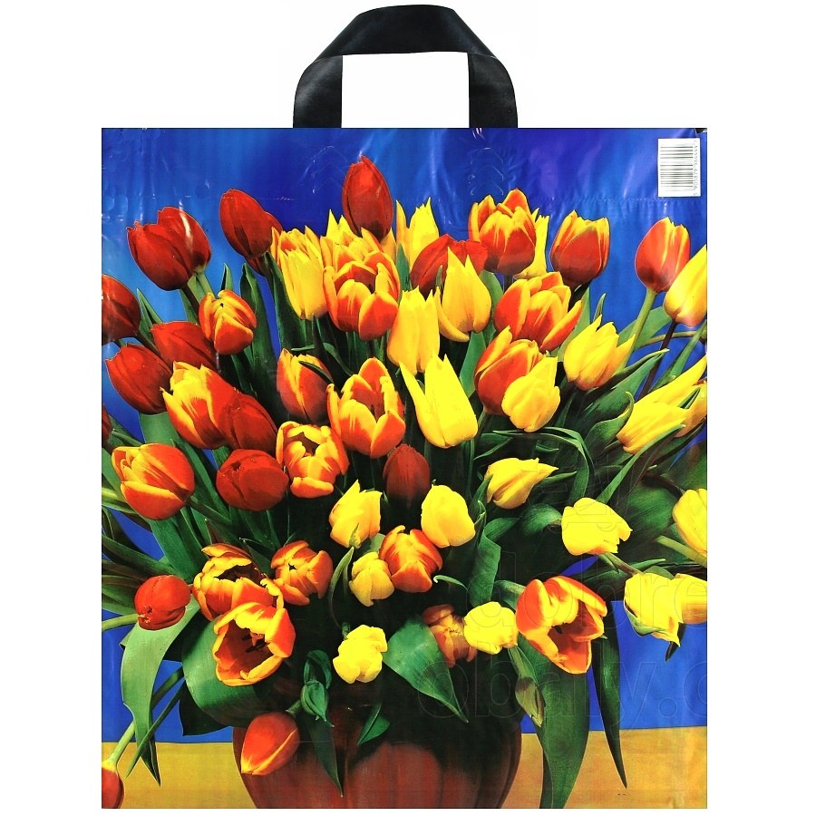 Taška igelitová tulipány 45x50 cm