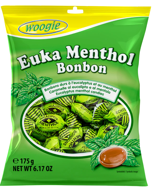 Bonbony eucalyptus-menthol 175 g Bonbony eucalyptus-menthol 175 g - Delikatesy, dárky Čokolády, bonbony, sladkosti