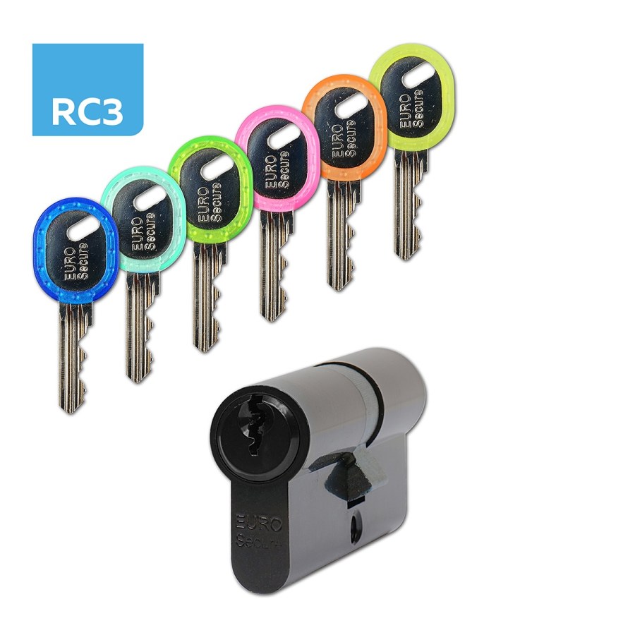 Vložka bezpečnostní EURO SECURE ES.30/40.CE černá BT3 + rozlišovače - Vložky,zámky,klíče,frézky Vložky cylindrické Vložky bezpečnostní