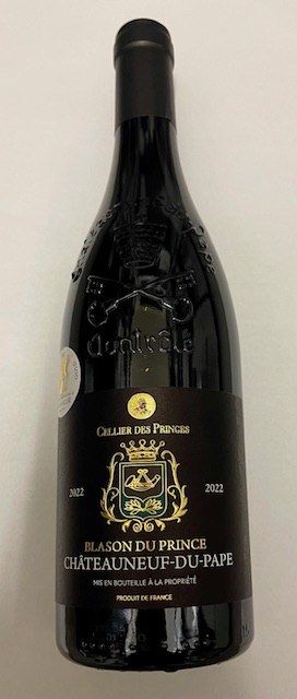 Víno Chateauneuf du Pape LE BLASON DU PRINCE 2022 RED 0,75 l, alk. 16% - Víno tiché Tiché Červené