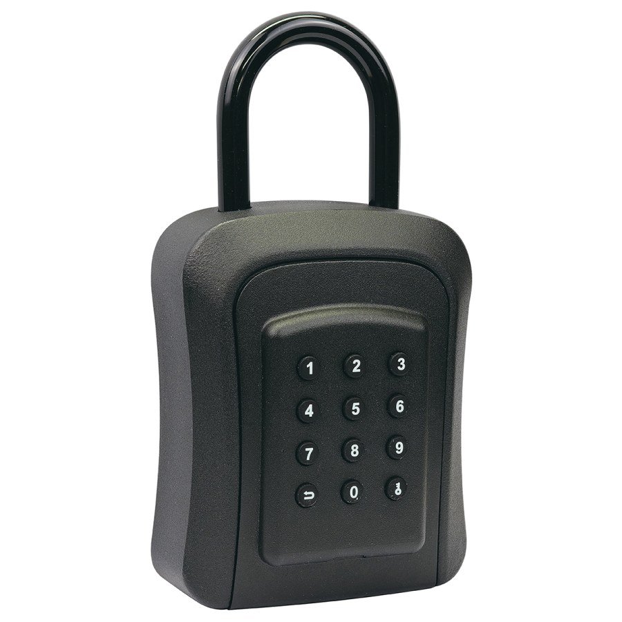 Schránka bezpečnostní ocelová KB.E2 pro uložení klíčů a karet s elektromotorickým zámkem s třmenem