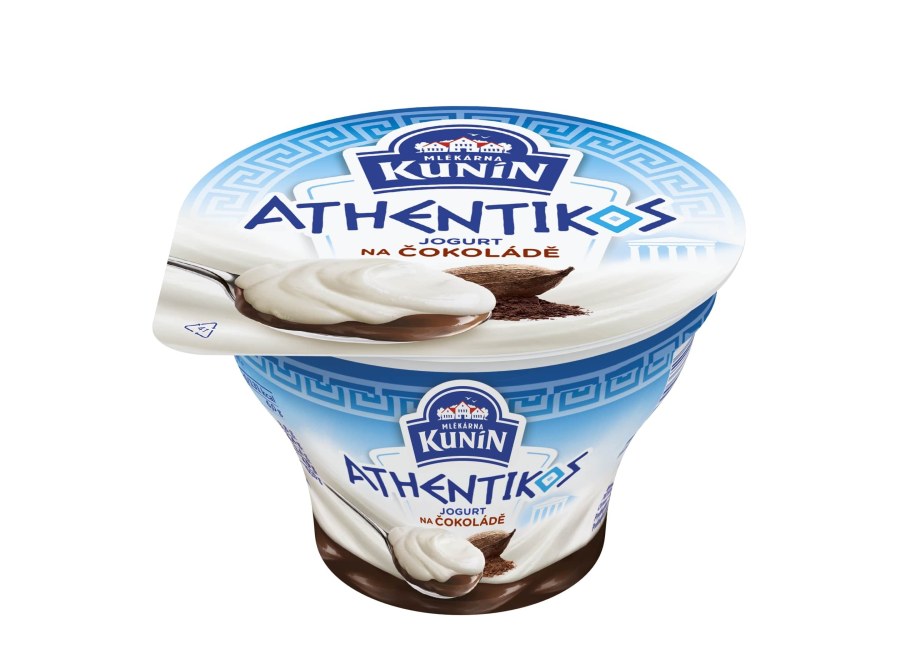 Jogurt řeckého typu Athentikos čokoláda 140 g KUNÍN