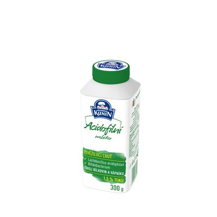 Mléko acidofilní 1,5% tuku 300 g KUNÍN - Delikatesy, dárky Ostatní