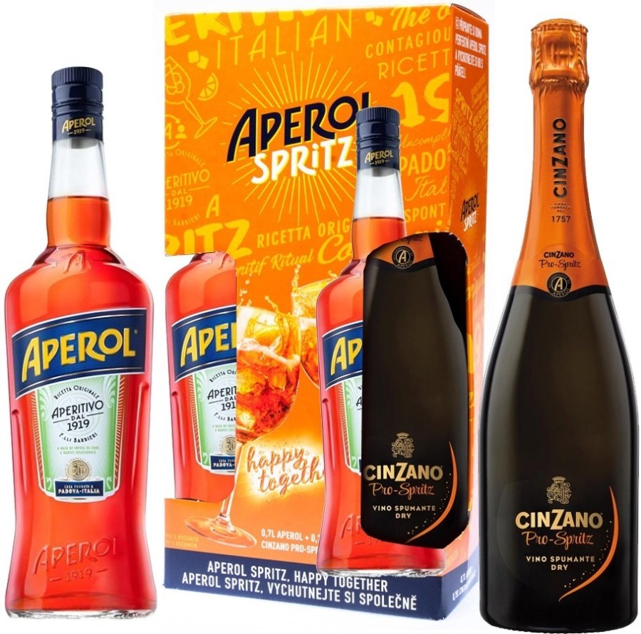 Aperol Bitter 11 % 0,7 l + Cinzano ToSpritz 0,75 l 11,5% Pack - Whisky, destiláty, likéry Aperitiv