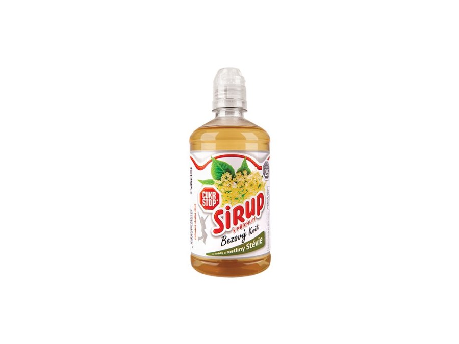 Sirup květ bezový 0,5 l CUKRSTOP - Delikatesy, dárky Marmelády, sirupy, ostatní