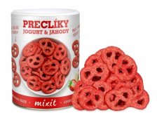 Preclíky v jogurtové čokoládě s jahodami 250 g MIXIT (velké preclíky)