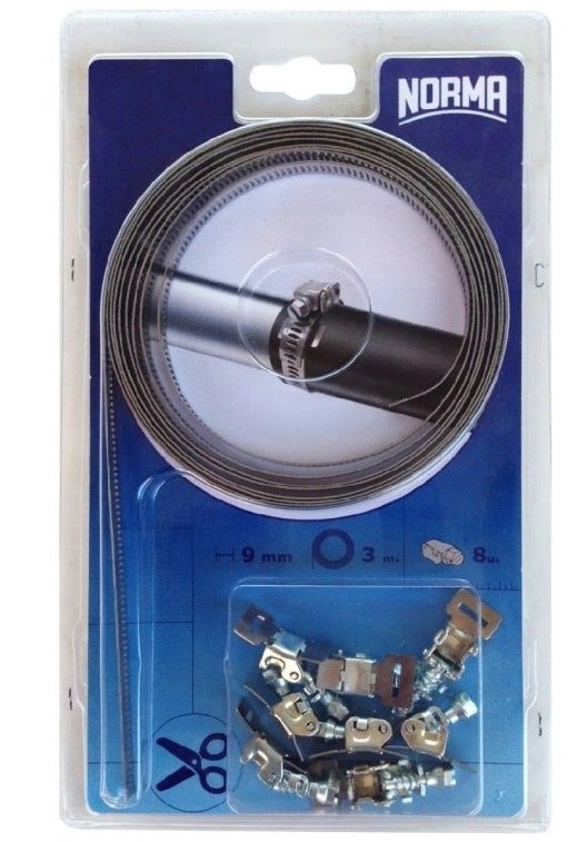 Páska hadicová Quick Lock 3 m/9 mm se zámky (8 ks) W2 - Zednické nářadí, zahrada, nádoby Hadicové spojky, šroubení, spony Hadicové spony, svorky