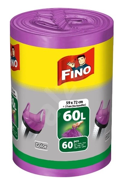 Pytle na odpadky FINO GB T-HANDLE color, ucha 60 l, 60 ks - Zednické nářadí, zahrada, nádoby Obaly, plachty, folie, pytle