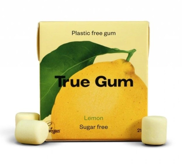 Žvýkačka bez cukru a plastů True Gum CITRON 21 g - Delikatesy, dárky Delikatesy