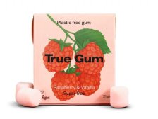 Žvýkačka bez cukru a plastů True Gum MALINA A VANILKA 21 g