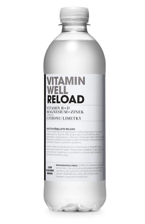 Nápoj vitamínový Vitamin Well Reload citron a limetka, vitamín B+D, magnesium+zinek 500 ml Nápoj vitamínový Vitamin Well Reload citron a limetka, vitamín B+D, magnesium+zinek 500 ml - Delikatesy, dárky Káva, čaj, nealkoholické nápoje
