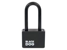 Zámek visací ocelový RV.BLACKDOG.30.PL prodloužený třmen černý 5 klíčů (balení 12 ks)