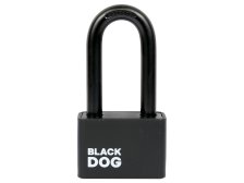 Zámek visací ocelový RV.BLACKDOG.50.PL prodloužený třmen černý 5 klíčů (balení 6 ks)