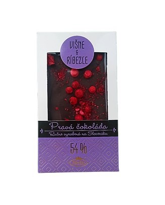 Čokoláda hořká 54% višeň a rybíz 80 g Nelli Čokoláda hořká 54% višeň a rybíz 80 g Nelli - Delikatesy, dárky Čokolády, bonbony, sladkosti