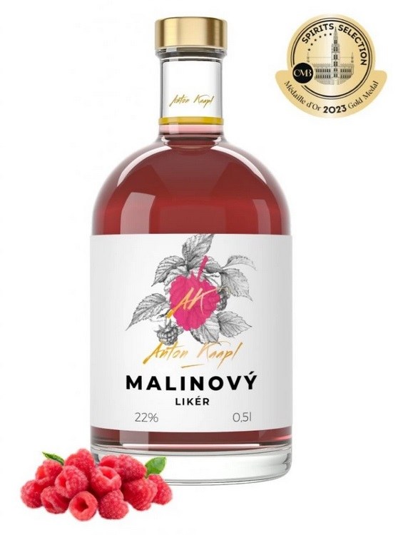 Likér malinový 22%, 0,5 l Anton Kaapl - Whisky, destiláty, likéry Likér