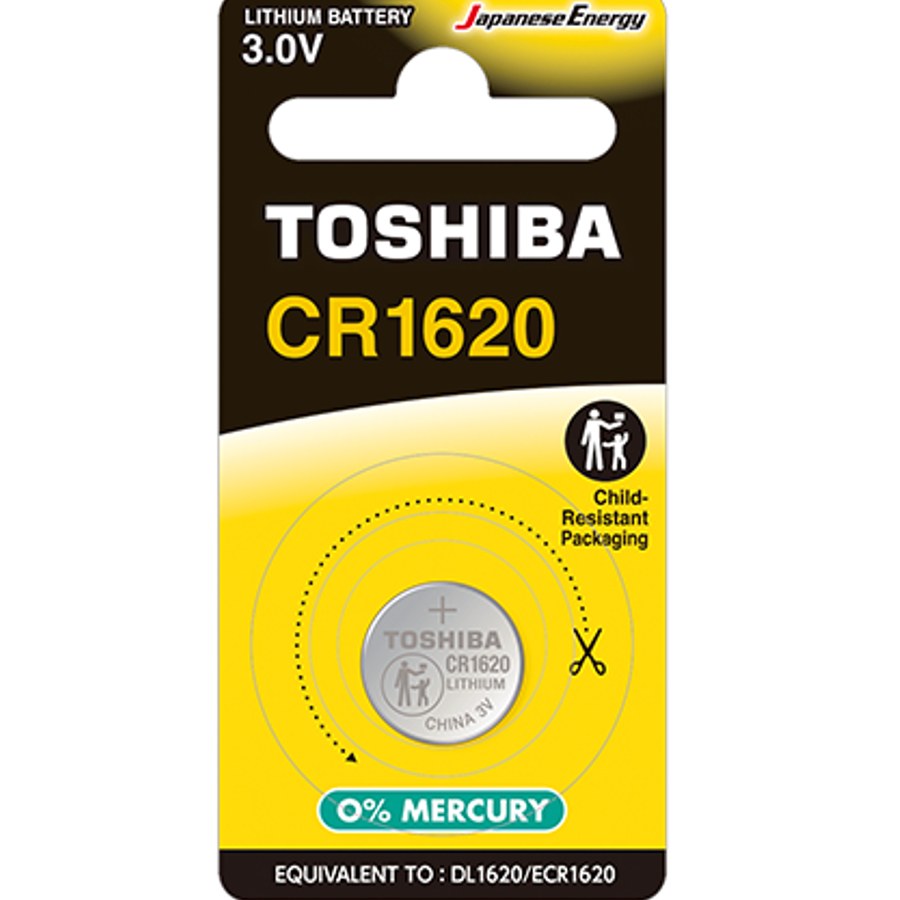 Baterie lithium CR1620 CP-1C TOSHIBA CR BUTTON (balení 1 ks) - Vybavení pro dům a domácnost Baterie - monočlánky, příslušenství