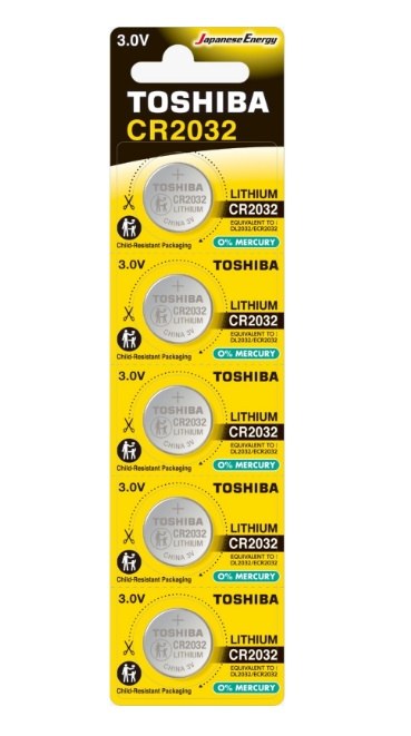 Baterie lithium CR2032CP CP-5C TOSHIBA CR BUTTON (balení 5 ks) NEROZBALUJE SE