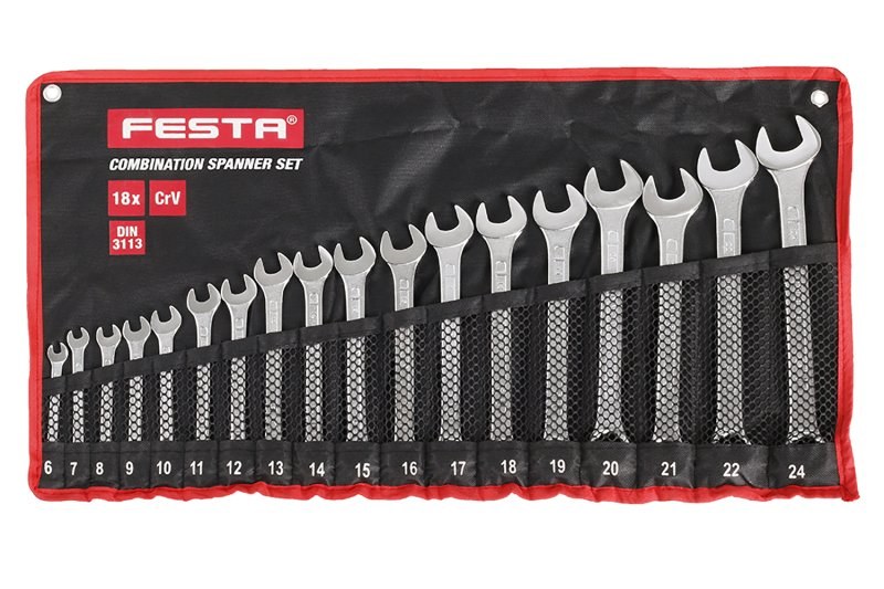 Klíč očkoplochý 6-24 mm sada 18 ks CrV ocel FESTA - Nářadí ruční a elektrické, měřidla Nářadí ruční Klíče montážní
