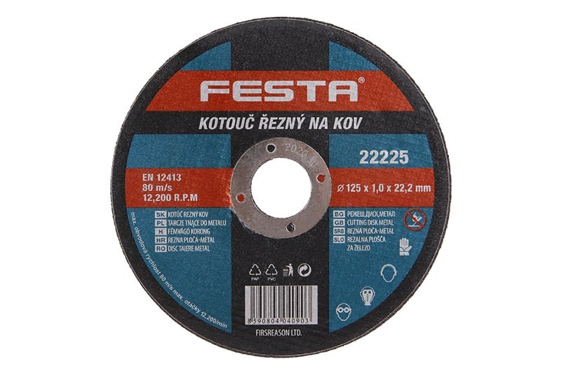 Kotouč řezací na kov 150 x 1,0 x 22,2 mm FESTA Kotouč řezací na kov 150 x 1,0 x 22,2 mm FESTA - Brusivo, vrtáky, závitořezy, kartáče Brusné a řezací materiály Kotouče řezací