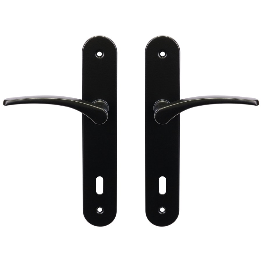 Kování interiérové RK.SPLIT.BB.CE klika/klika 72 mm klíč černé Kování interiérové RK.SPLIT.BB.CE klika/klika 72 mm klíč černé - Kliky, okenní a dveřní kování, panty Kování dveřní Kování dveřní mezip. bronz, černá, černý nikl