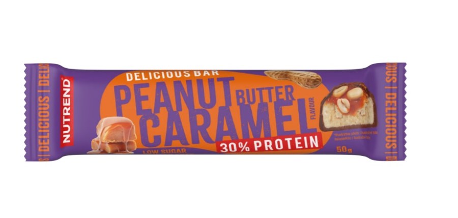 Tyčinka proteinová Delicious Bar arašídové máslo a karamel 50 g Tyčinka proteinová Delicious Bar arašídové máslo a karamel 50 g - Delikatesy, dárky Delikatesy