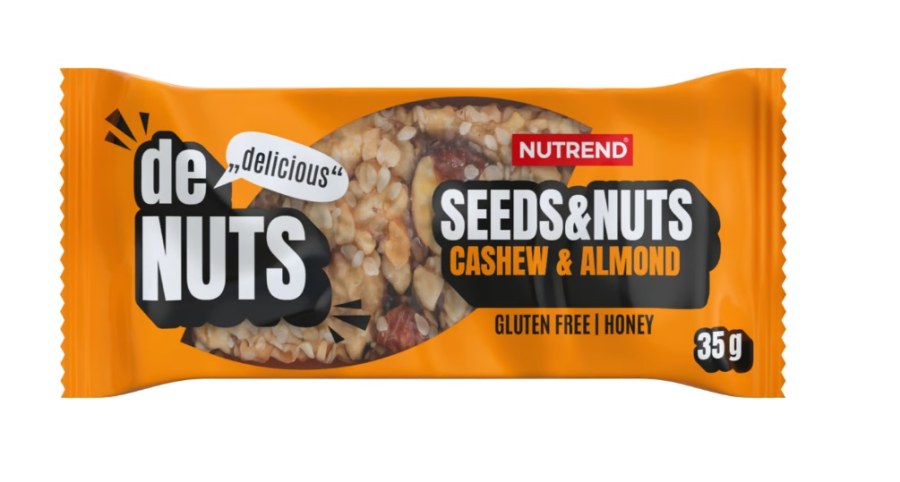 Tyčinka Denuts Seeds & Nuts kešu a mandle 35 g Tyčinka Denuts Seeds & Nuts kešu a mandle 35 g - Delikatesy, dárky Delikatesy