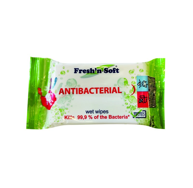 Ubrousky vlhčené antibakteriální 15 ks Fresh n Soft Ubrousky vlhčené antibakteriální 15 ks Fresh n Soft - Pomůcky ochranné a úklidové Pomůcky úklidové Hadry, utěrky, houbičky