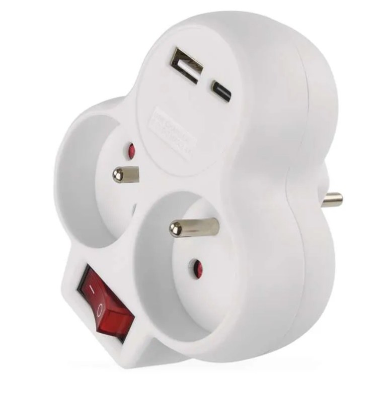 Rozbočka 2x/1x USB A/1x USBC+vypínač Rozbočka 2x/1x USB A/1x USBC+vypínač - Domácnost a úklid potřeby a pomůcky pro domácnost