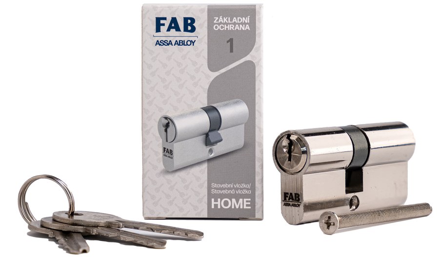 Vložka cylindrická FAB HOME 1H.00/DNs 30+35 3 klíče nikl lesklý - Vložky,zámky,klíče,frézky Vložky cylindrické Vložky stavební