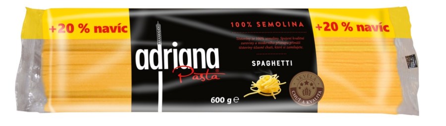 Těstoviny špagety semolina 600 g Adriana Těstoviny špagety semolina 600 g Adriana - Delikatesy, dárky Delikatesy