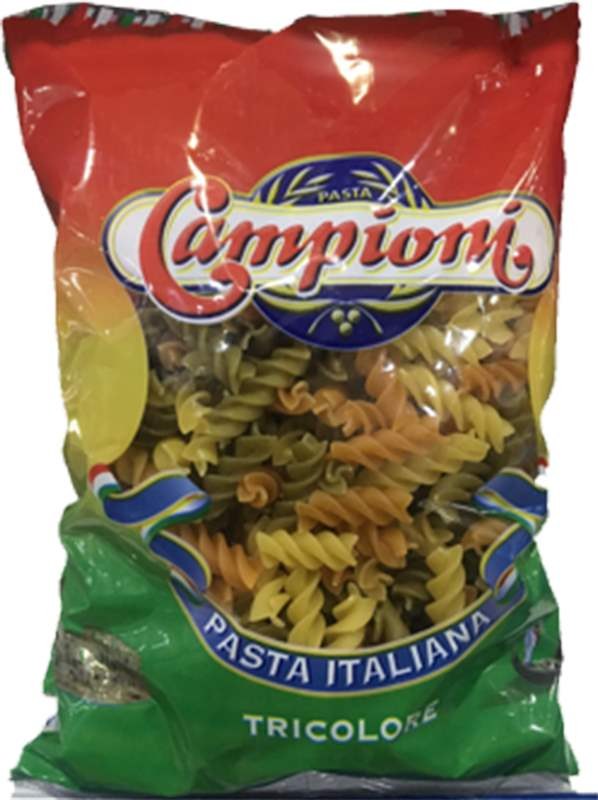 Těstoviny vřetena barevná 500 g Campioni Fusilli Těstoviny vřetena barevná 500 g Campioni Fusilli - Delikatesy, dárky Delikatesy