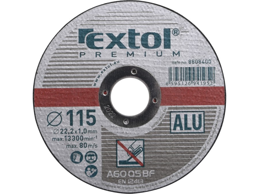 Kotouč řezný na hliník, průměr 115 x 1,0 x 22,2 mm EXTOL PREMIUM - Brusivo, vrtáky, závitořezy, kartáče Brusné a řezací materiály Kotouče řezací