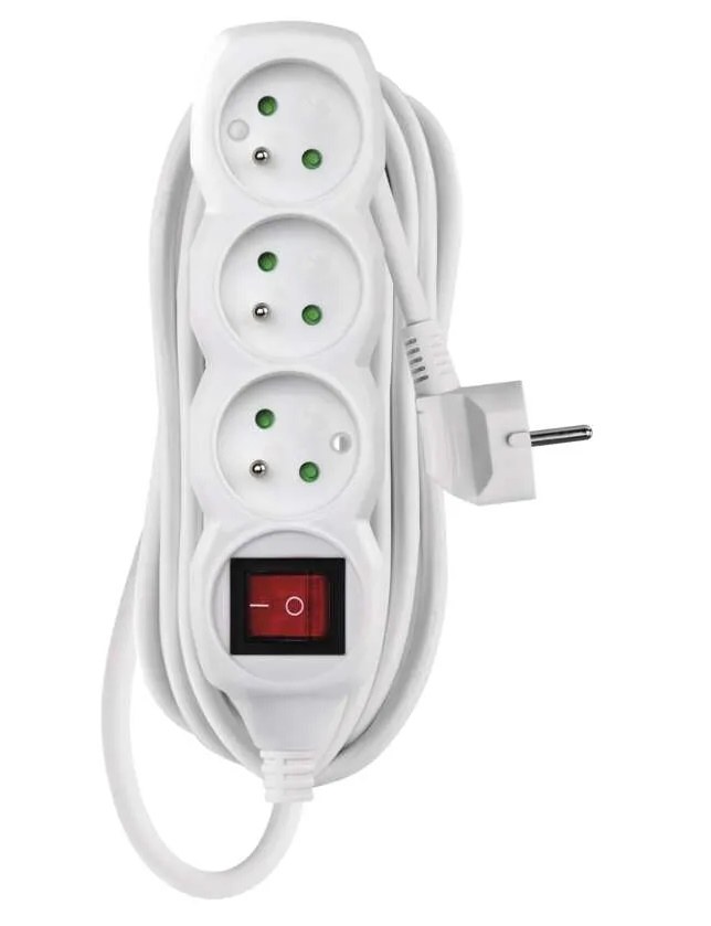 Kabel prodlužovací 7 m 3 zásuvky s vypínačem 1 mm vč. RP Kabel prodlužovací 7 m 3 zásuvky s vypínačem 1 mm vč. RP - Vybavení pro dům a domácnost Svítilny, žárovky, elektrické přísl.