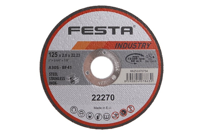 Kotouč řezný na kov 125 x 2,5 x 22,2 mm FESTA INDUSTRY Kotouč řezný na kov 125 x 2,5 x 22,2 mm FESTA INDUSTRY - Brusivo, vrtáky, závitořezy, kartáče Brusné a řezací materiály Kotouče řezací