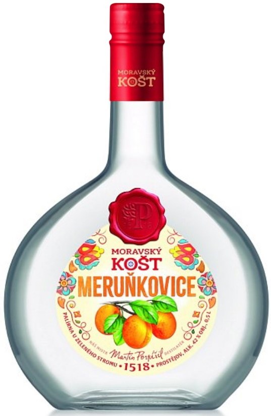 Meruňkovice Moravský košt 42% 0,5 l - Whisky, destiláty, likéry Pálenka