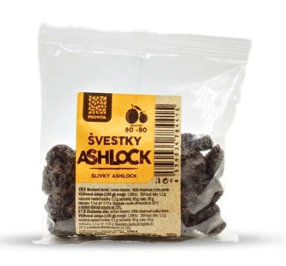 Švestky Ashlock 80-90, 250 g PROVITA Švestky Ashlock 80-90, 250 g PROVITA - Delikatesy, dárky Čokolády, bonbony, sladkosti