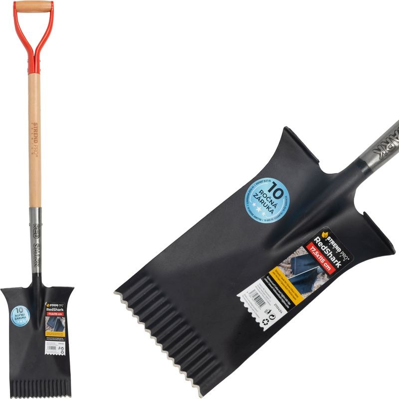 Rýč Strend Pro Premium RedShark, rovný, s dřevěnou násadou D 1150 mm, záruka 10 r, Rýč Strend Pro Premium RedShark, rovný, s dřevěnou násadou D 1150 mm, záruka 10 r, - Zednické nářadí, zahrada, nádoby Nářadí a pomůcky hospodářské Lopaty, rýče, krumpáče