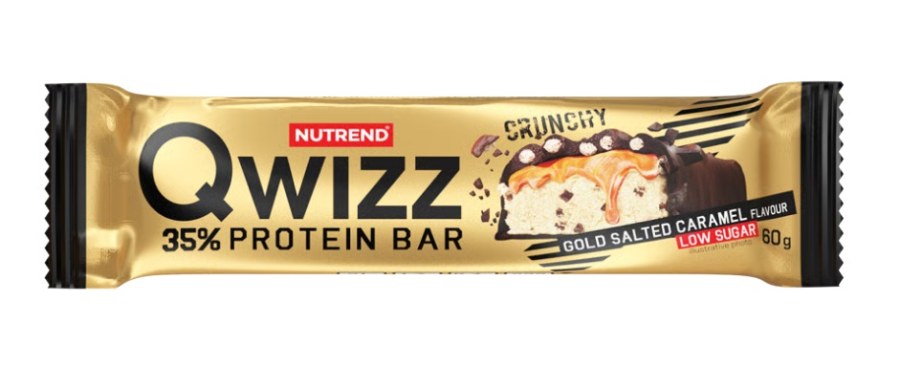 Tyčinka proteinová Qwizz Bar slaný karamel 60 g Tyčinka proteinová Qwizz Bar slaný karamel 60 g - Delikatesy, dárky Delikatesy
