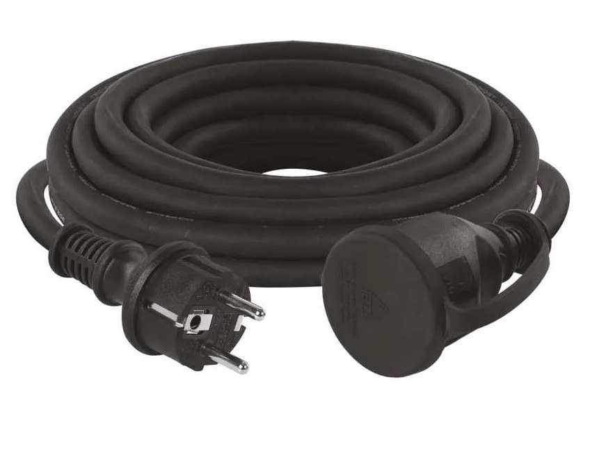 Kabel prodlužovací 5 m, 1 zásuvka 1,5 mm guma/neopren Kabel prodlužovací 5 m, 1 zásuvka 1,5 mm guma/neopren - Vybavení pro dům a domácnost Svítilny, žárovky, elektrické přísl.