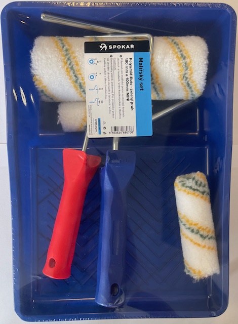 Set malířský, 1 x váleček 180 mm s držadlem, 2 x váleček mini 100 mm a 1 x držák, vana - Vybavení pro dům a domácnost Pomůcky malířské a natěračské Válečky, síta, držadla