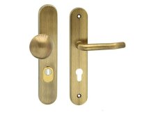 Kování bezpečnostní TITAN klika/knoflík 90 mm vložka LEVÁ bronz OFS s překrytím