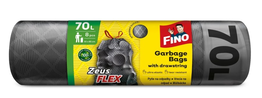 Pytle na odpadky FINO FLEX Zeus zatahovací 70 l role=8 ks, ultra elastické, černé (PY8571045089) Pytle na odpadky FINO FLEX Zeus zatahovací 70 l role=8 ks, ultra elastické, černé (PY8571045089) - Zednické nářadí, zahrada, nádoby Obaly, plachty, folie, pytle