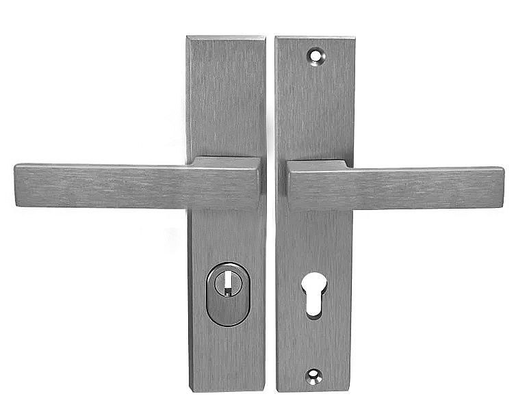 Kování bezpečnostní AXA-OMEGA 2 PLUS klika/klika 92 mm vložka inox elox F6 - Kliky, okenní a dveřní kování, panty Kování dveřní Kování dveřní bezpečnostní