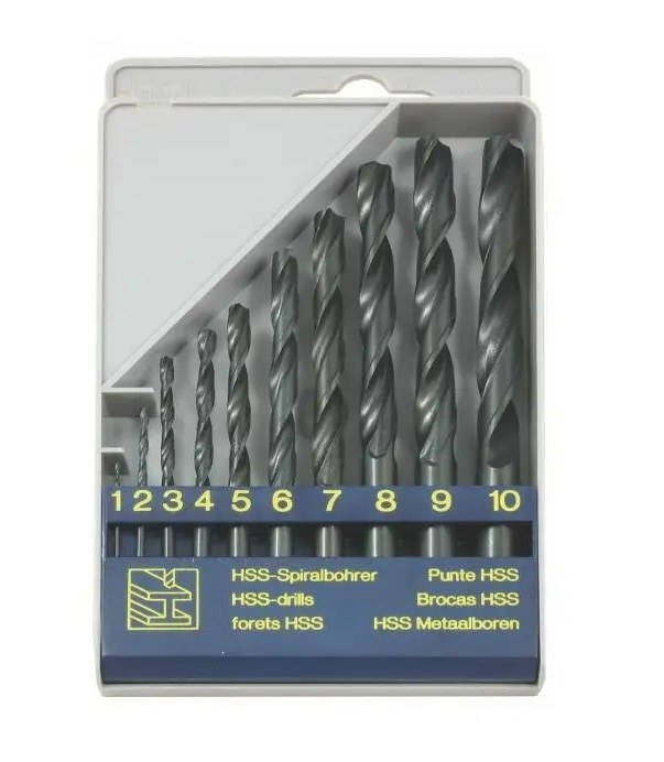 Sada vrtáků 10-dílná 1,00-10,00x1,0mm ČSN221121RNHSS Pasivované